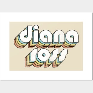 Diana Ross - Retro Rainbow Letters Posters and Art